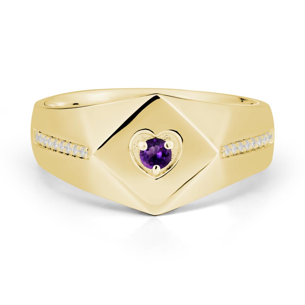 Minimalist Men Amethyst Ring - LUO Jewelry #metal_18k yellow gold