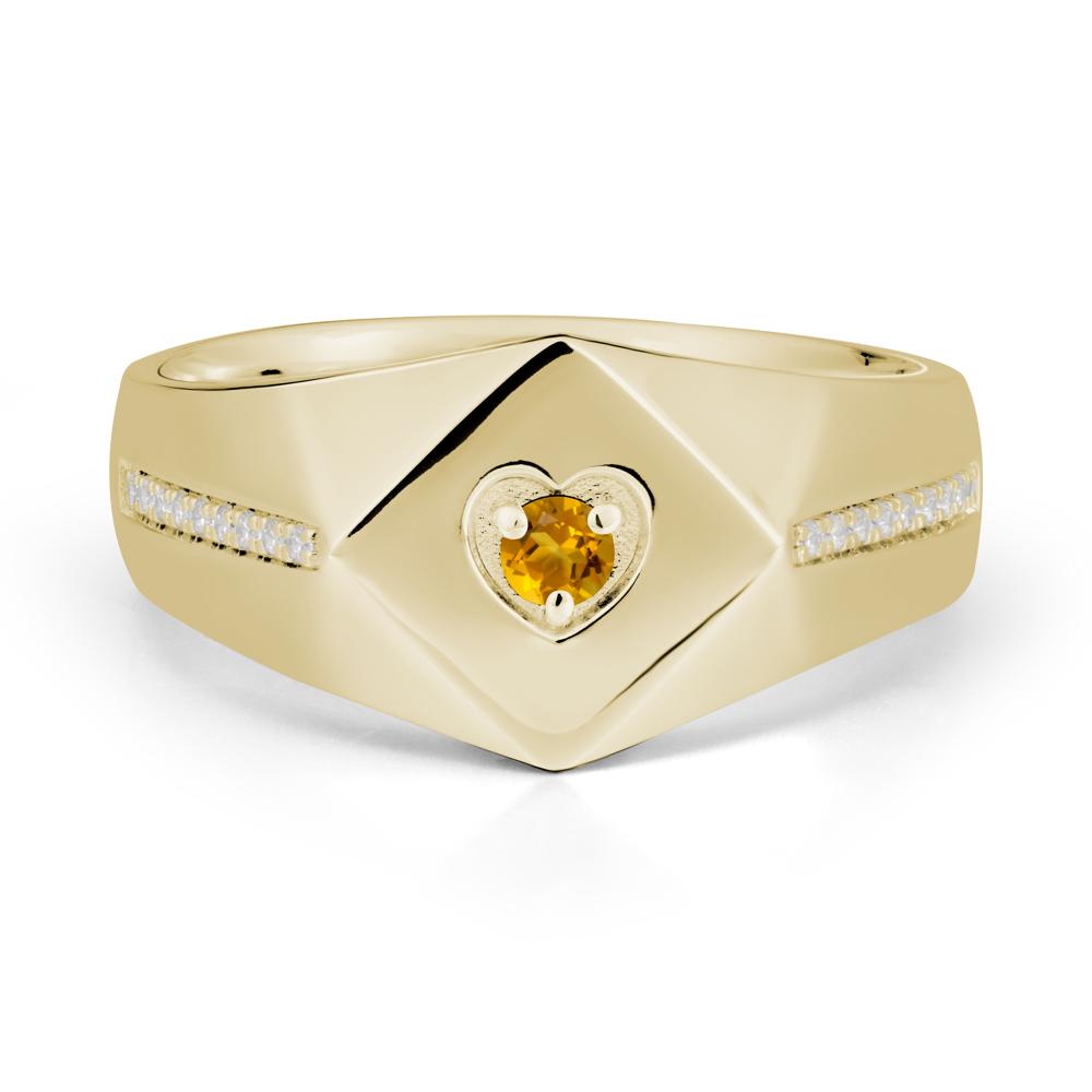 Wide Band Citrine Ring with Pav茅 Accents - LUO Jewelry #metal_14k yellow gold