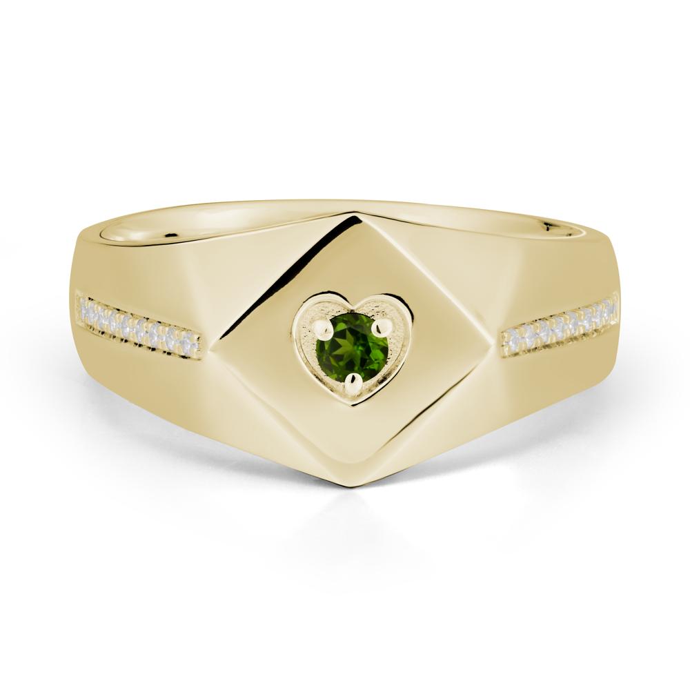 Minimalist Men Diopside Ring - LUO Jewelry #metal_14k yellow gold