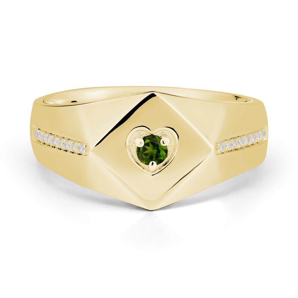 Minimalist Men Diopside Ring - LUO Jewelry #metal_18k yellow gold