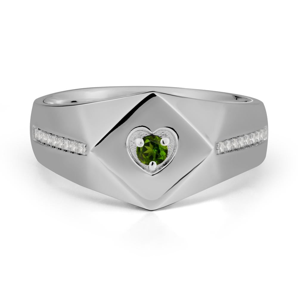 Minimalist Men Diopside Ring - LUO Jewelry #metal_platinum