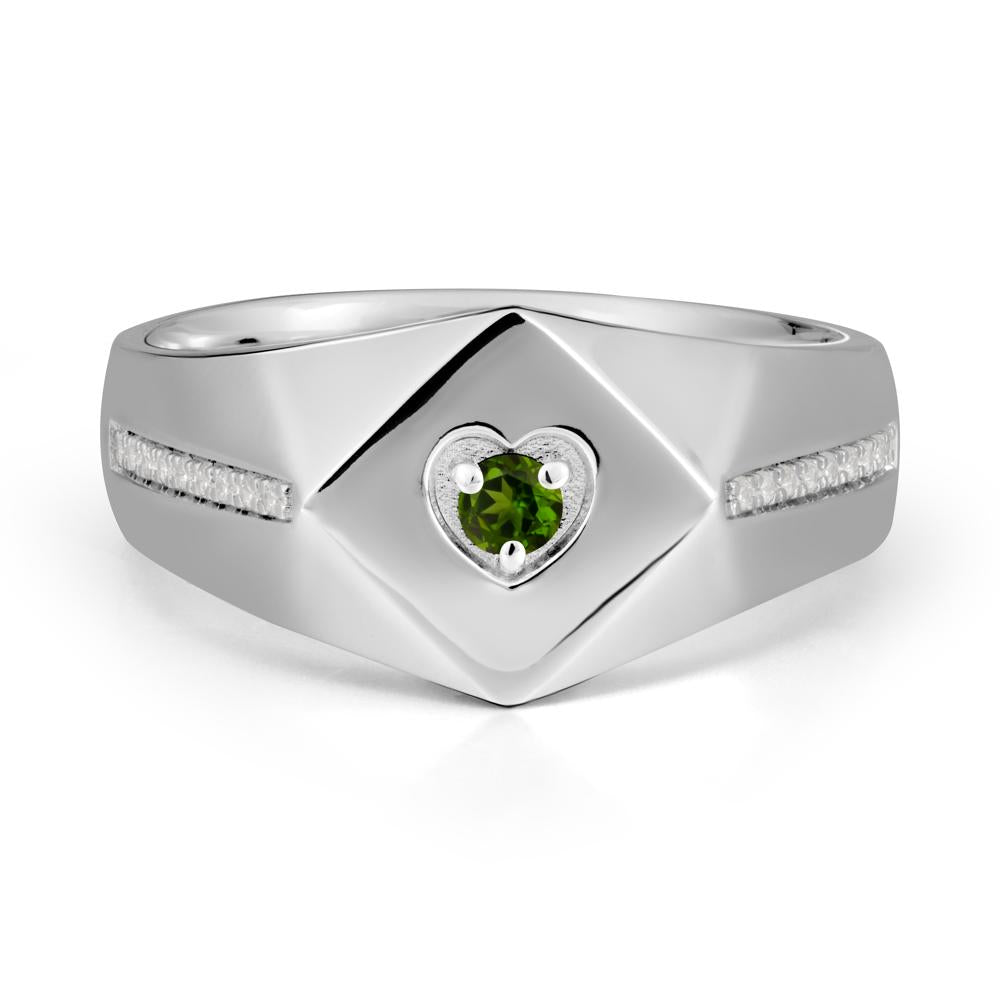 Minimalist Men Diopside Ring - LUO Jewelry #metal_sterling silver