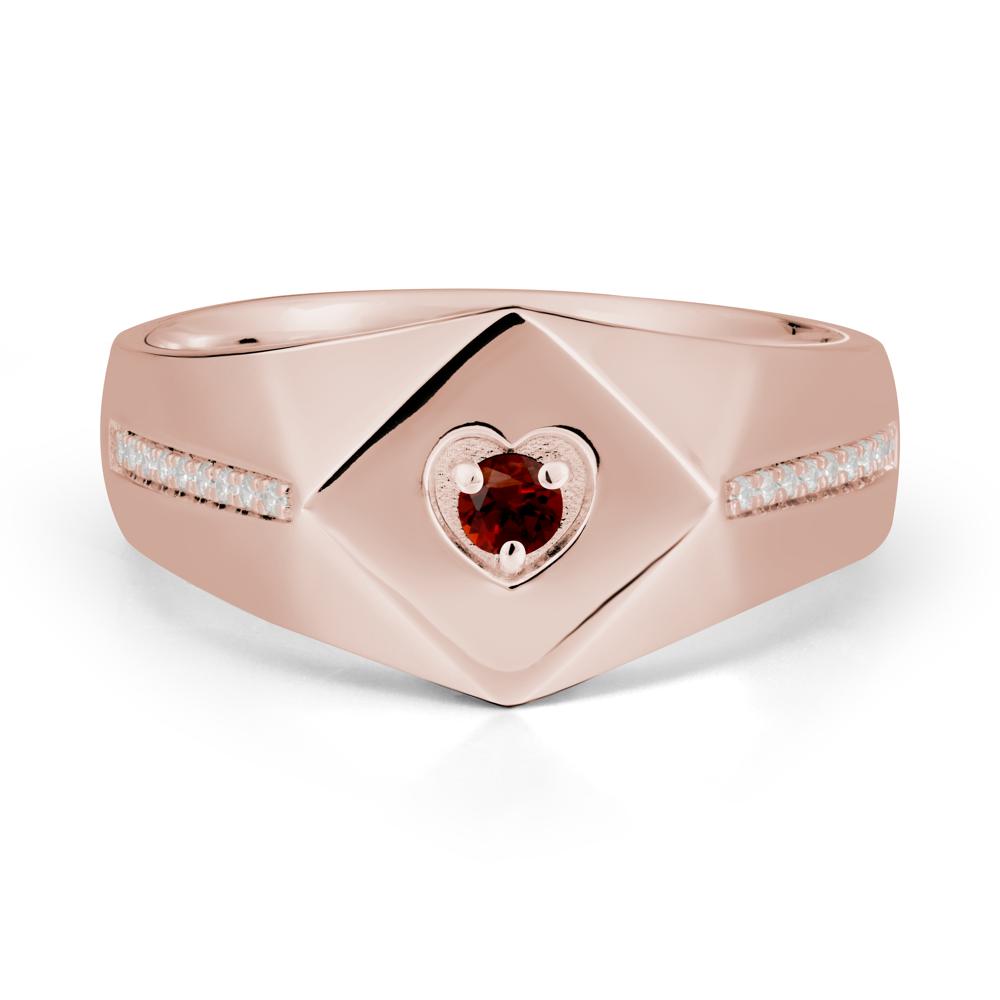 Minimalist Men Garnet Ring - LUO Jewelry #metal_14k rose gold