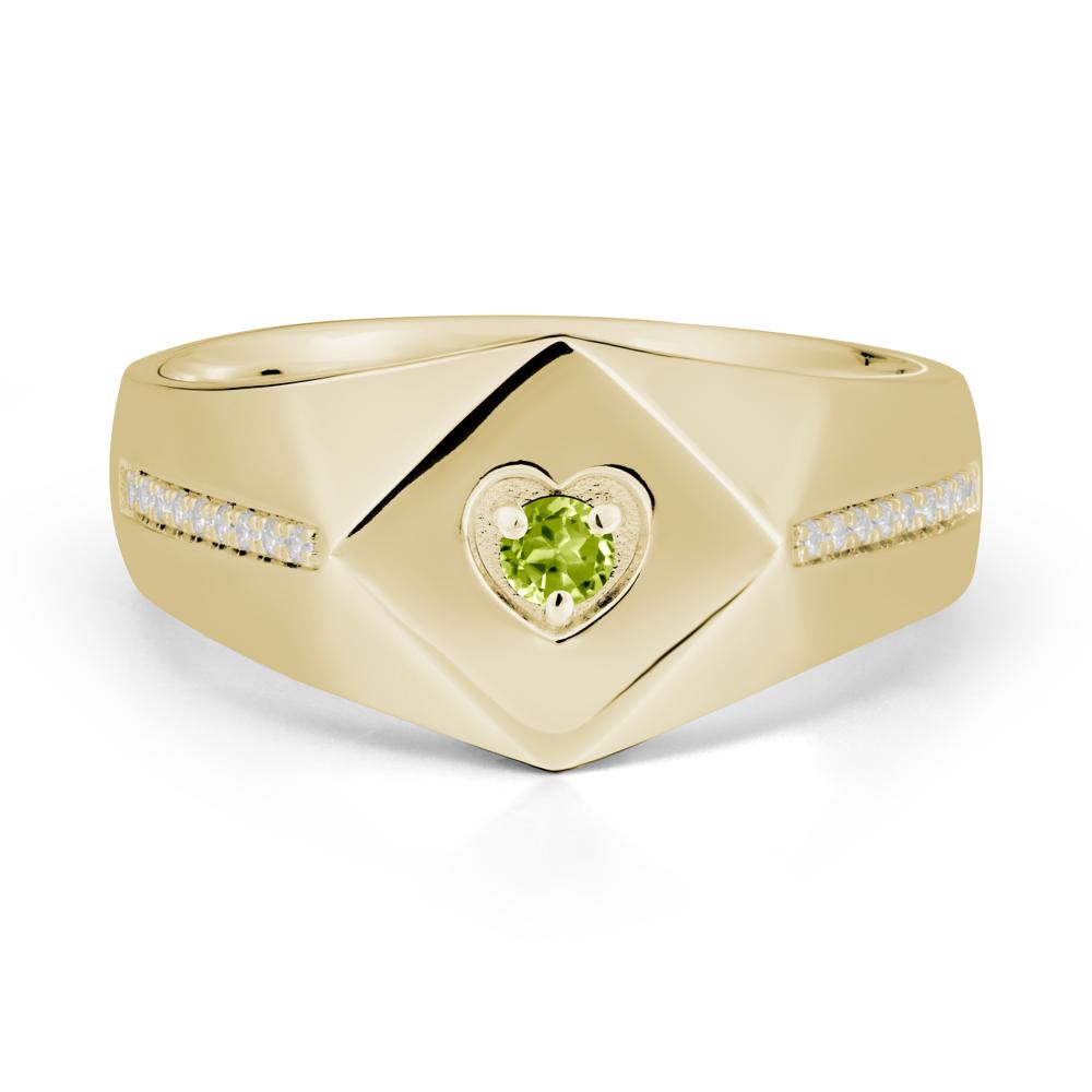 Minimalist Men Peridot Ring - LUO Jewelry #metal_14k yellow gold
