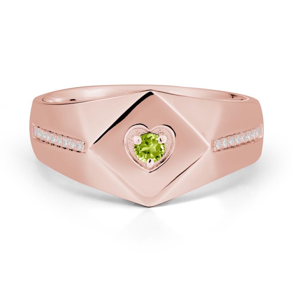 Minimalist Men Peridot Ring - LUO Jewelry #metal_18k rose gold
