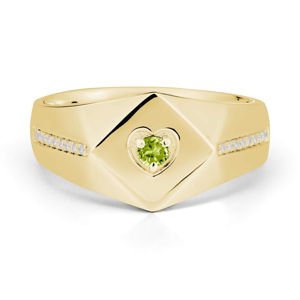 Minimalist Men Peridot Ring - LUO Jewelry #metal_18k yellow gold