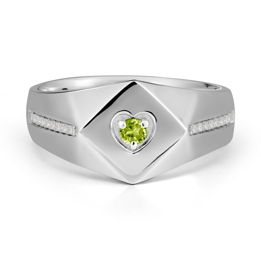 Minimalist Men Peridot Ring - LUO Jewelry #metal_sterling silver