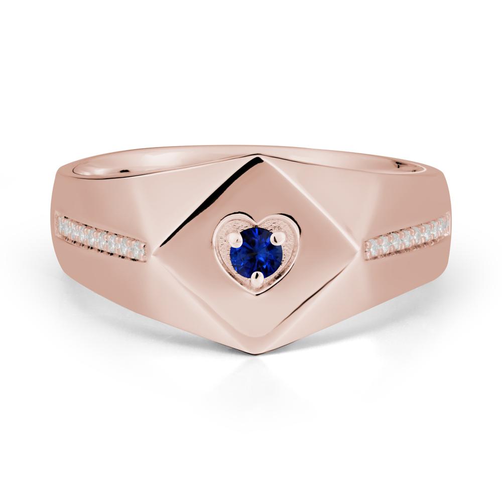 Minimalist Men Sapphire Ring - LUO Jewelry #metal_14k rose gold