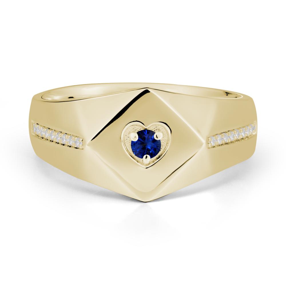 Minimalist Men Sapphire Ring - LUO Jewelry #metal_14k yellow gold