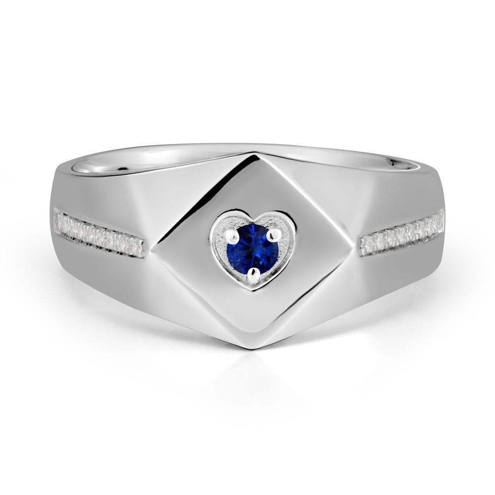Minimalist Men Sapphire Ring - LUO Jewelry #metal_18k white gold