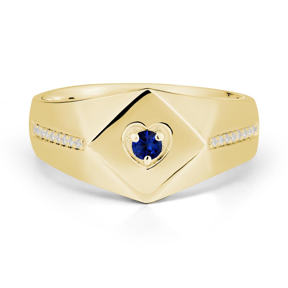 Minimalist Men Sapphire Ring - LUO Jewelry #metal_18k yellow gold