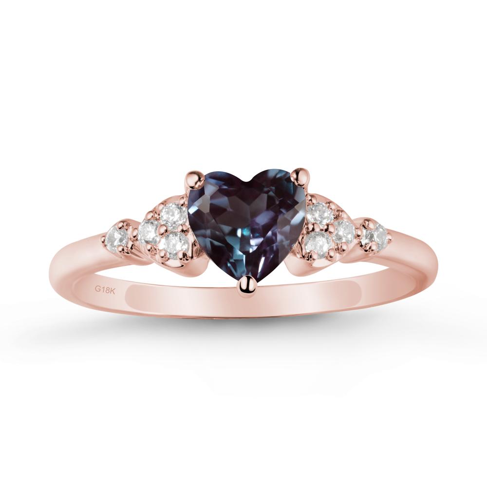Simple Heart Shaped Alexandrite Ring - LUO Jewelry #metal_18k rose gold