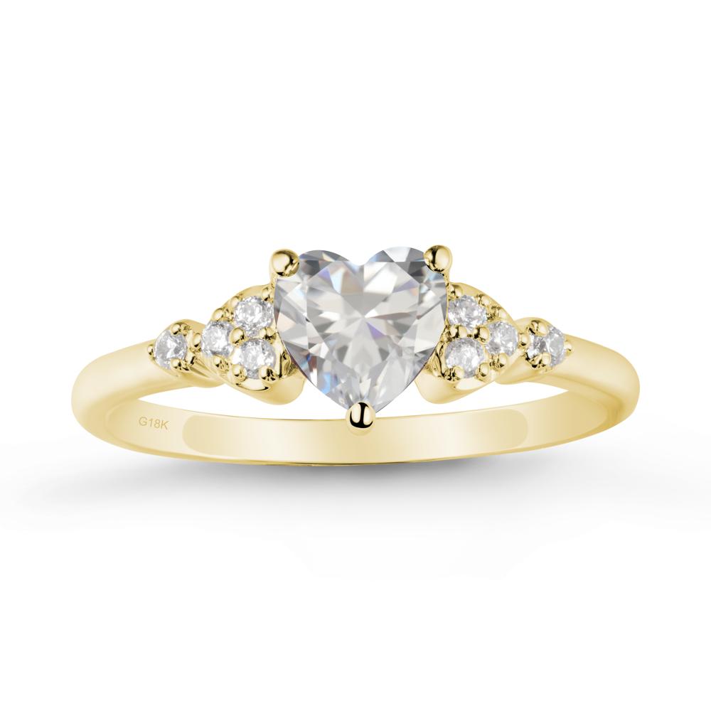Heart Shaped Prong Set Cubic Zirconia Ring - LUO Jewelry #metal_18k yellow gold