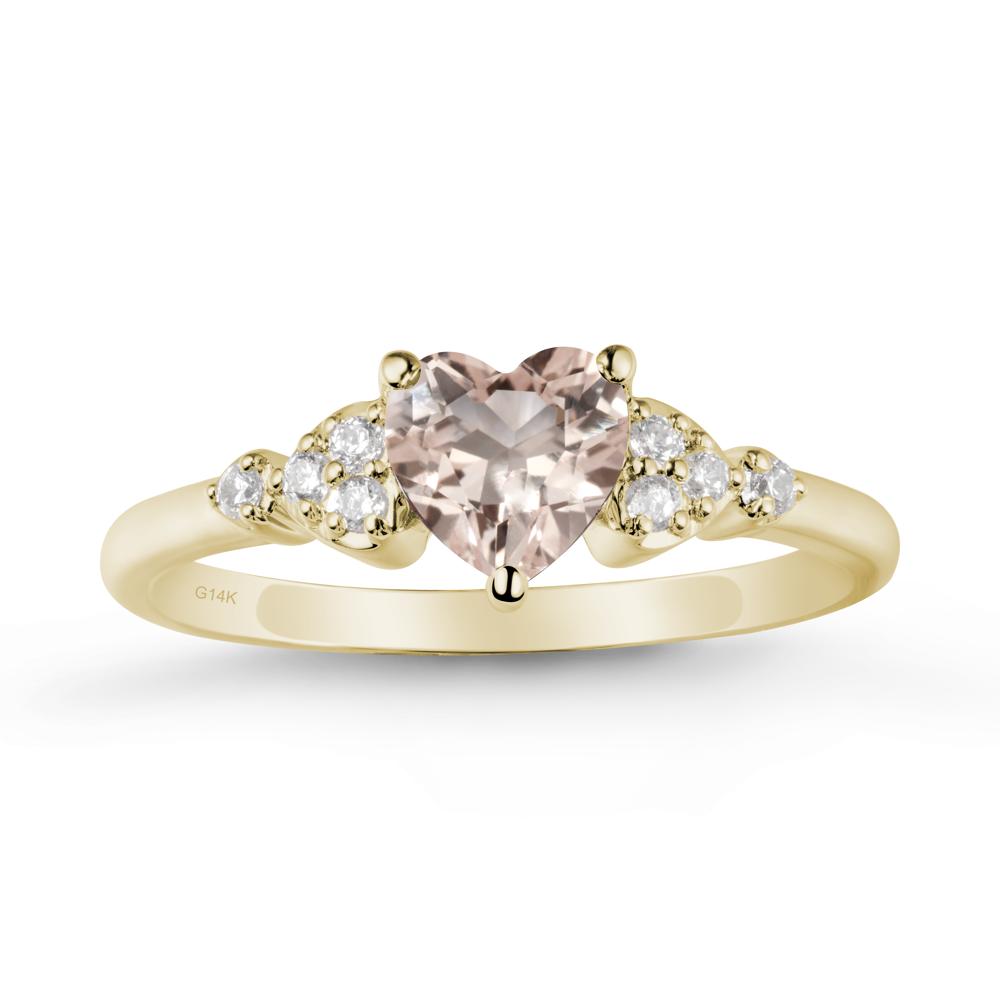 Simple Heart Shaped Morganite Ring - LUO Jewelry #metal_14k yellow gold