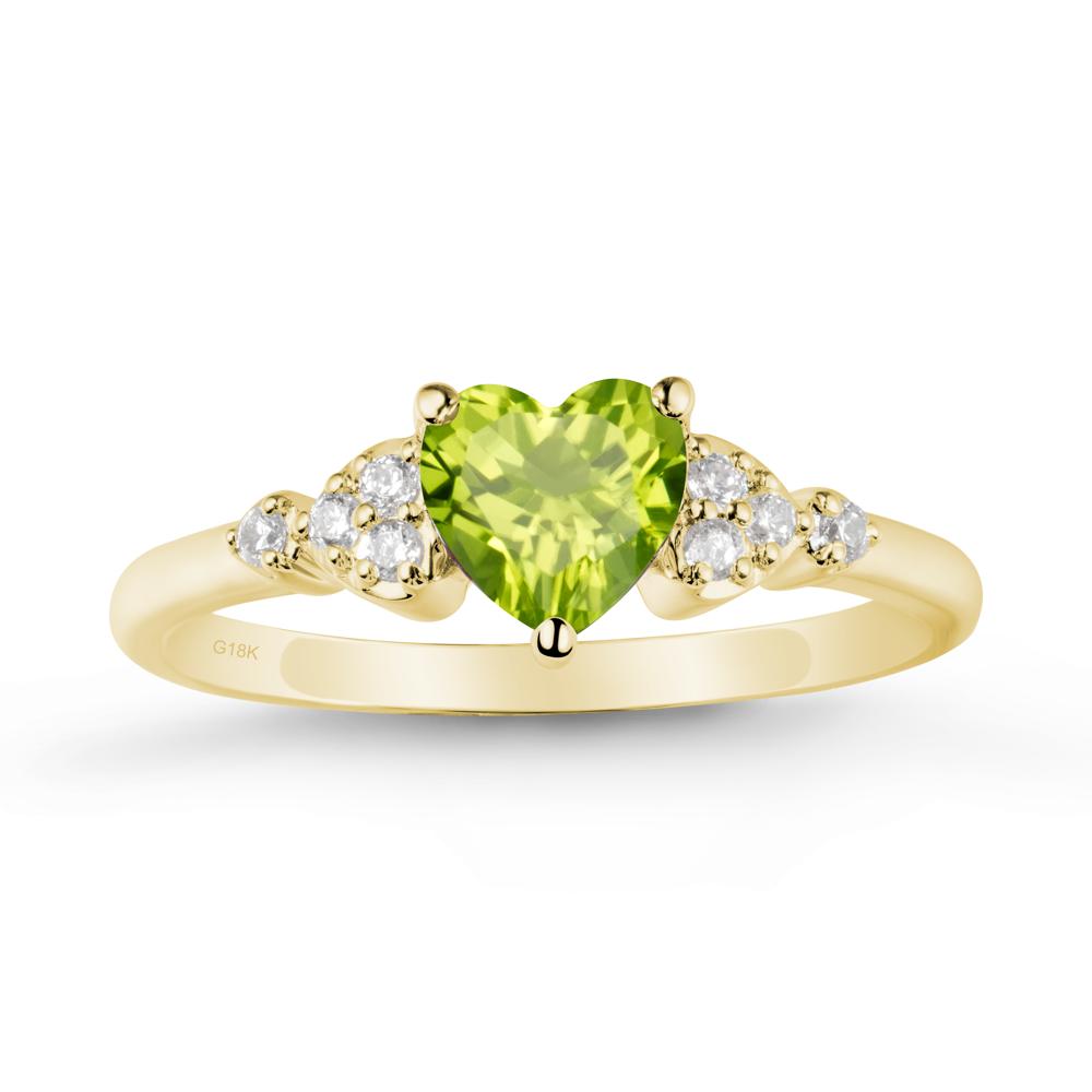 Simple Heart Shaped Peridot Ring - LUO Jewelry #metal_18k yellow gold