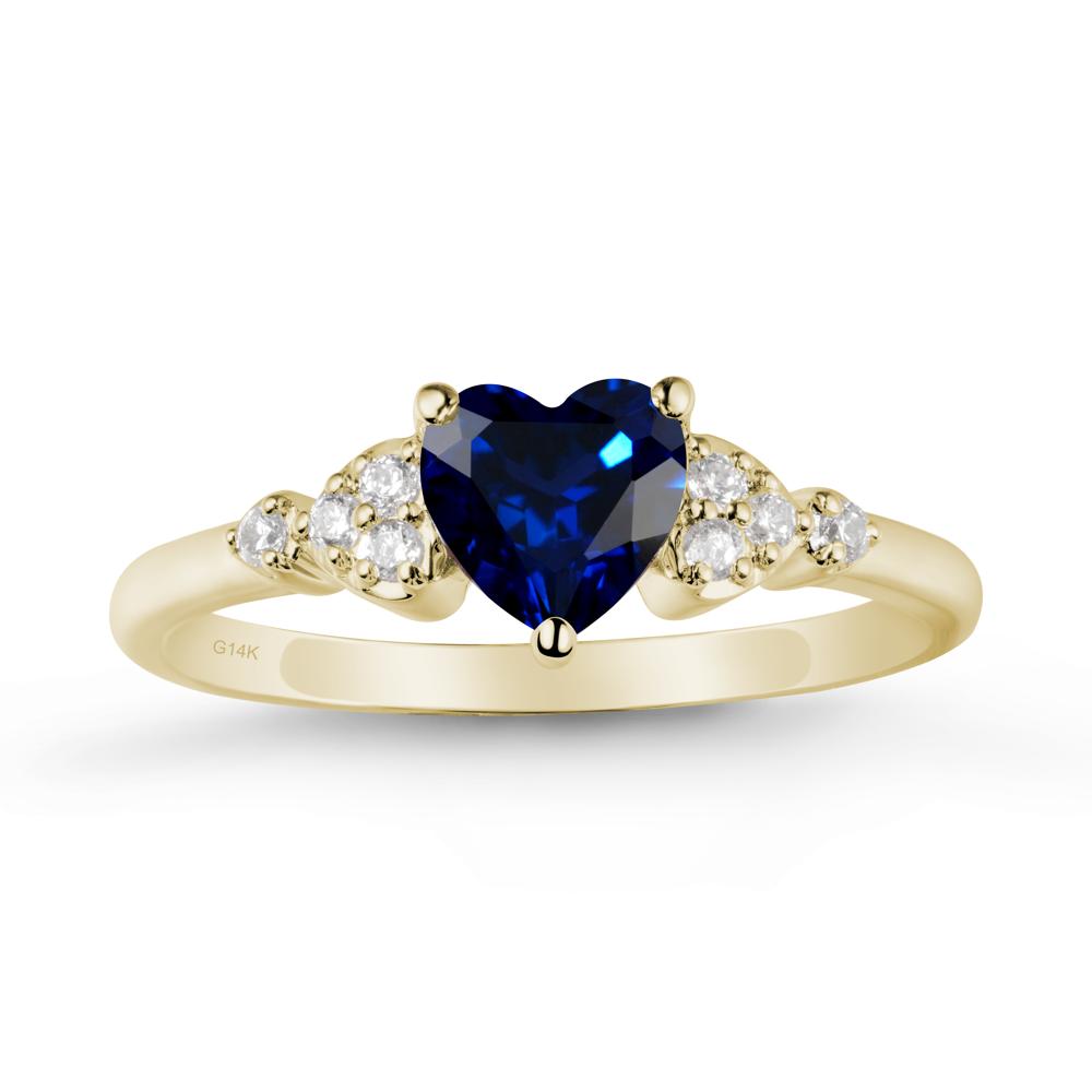 Heart Shaped Prong Set Sapphire Ring - LUO Jewelry #metal_14k yellow gold