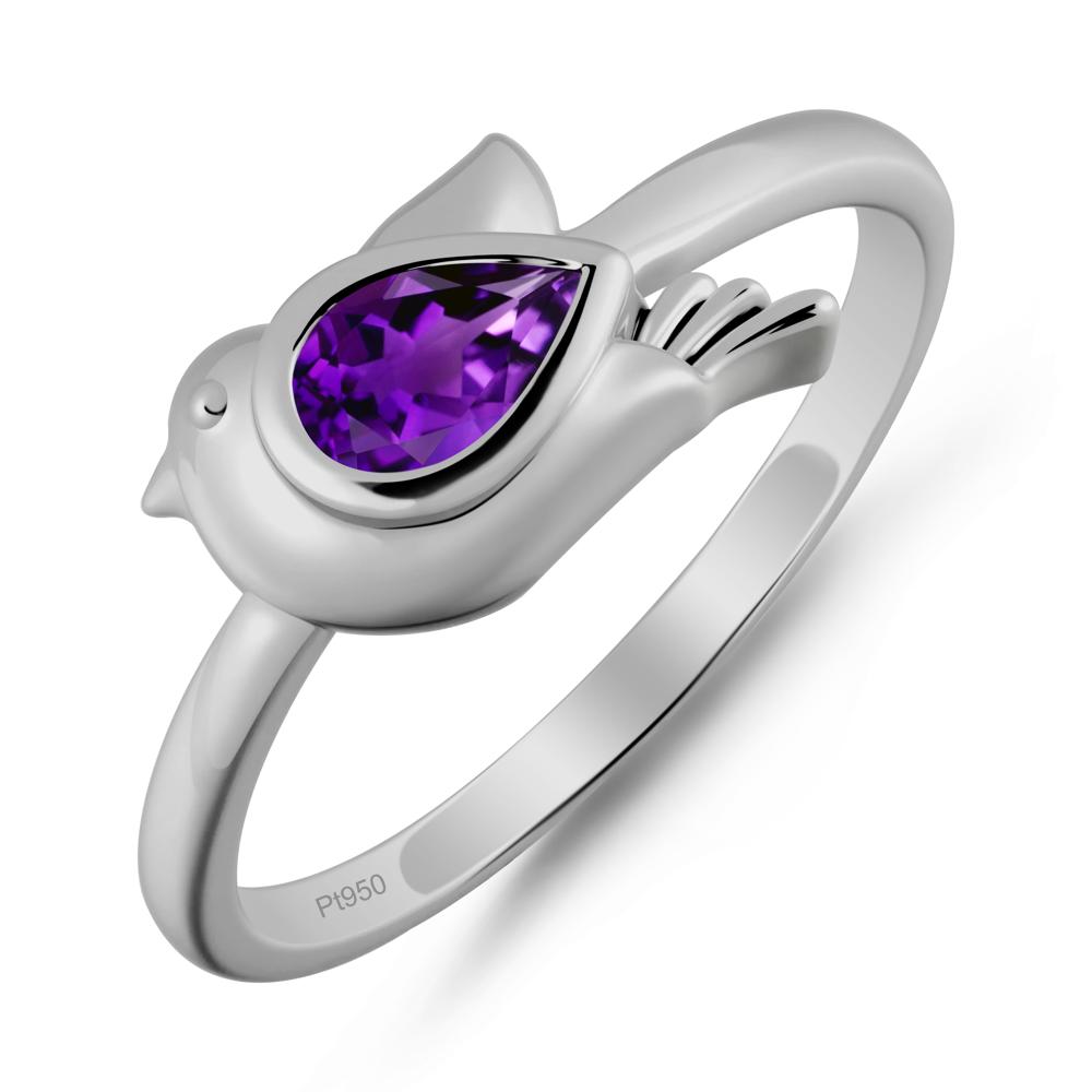 Peace Dove Amethyst Ring - LUO Jewelry #metal_platinum