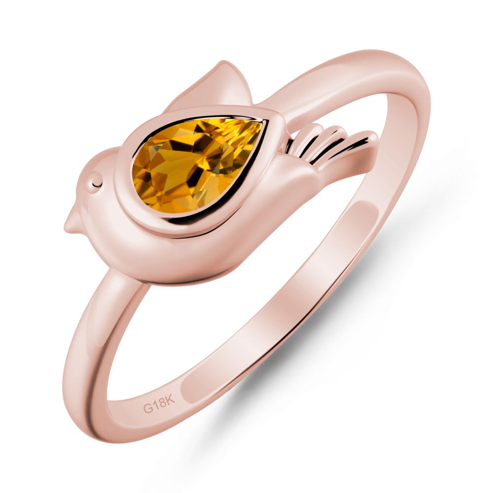 Peace Dove Citrine Ring - LUO Jewelry #metal_18k rose gold
