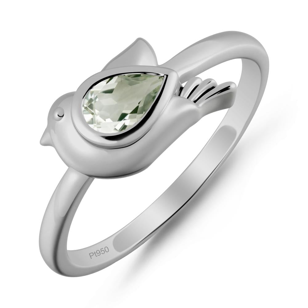 Peace Dove Green Amethyst Ring - LUO Jewelry #metal_platinum