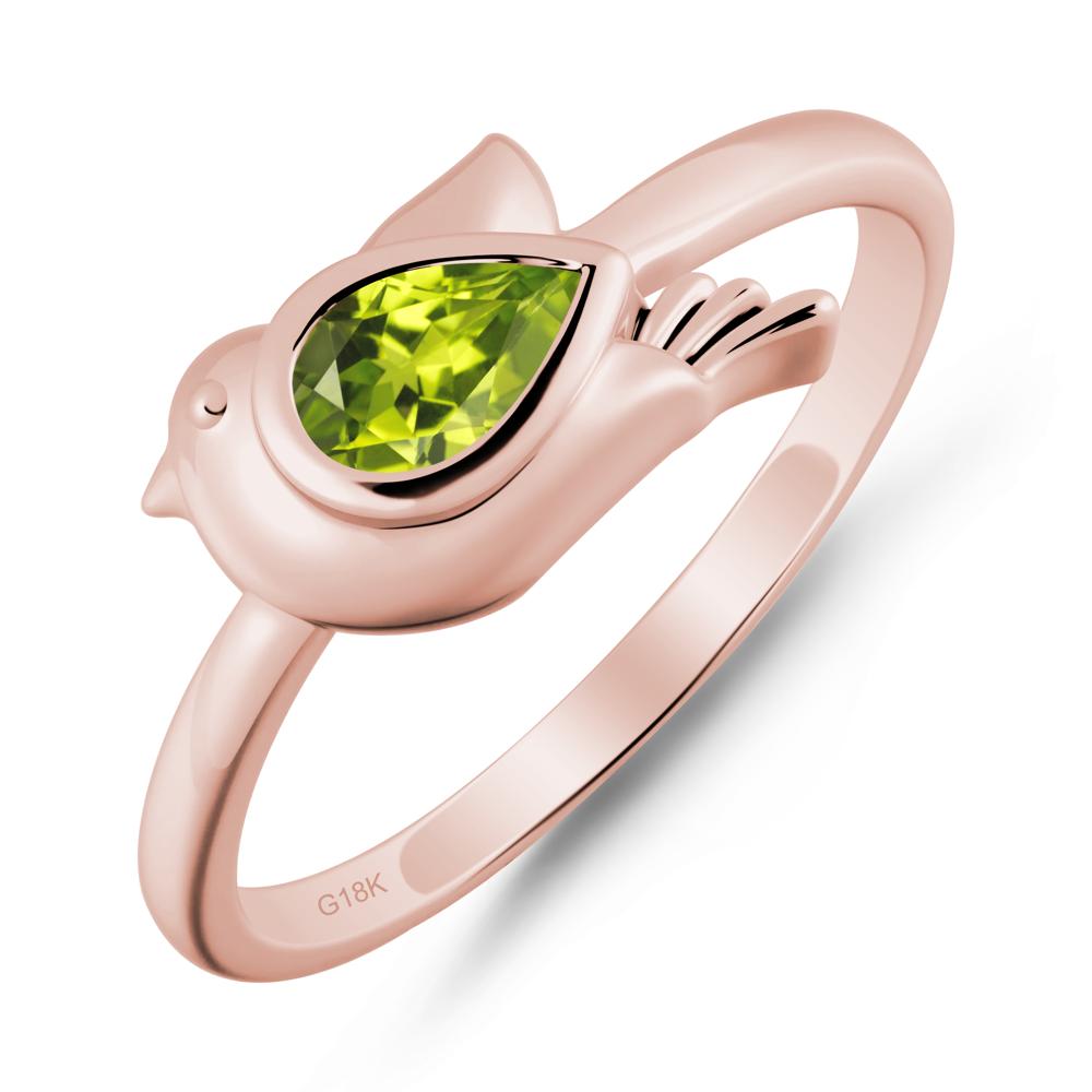 Peace Dove Peridot Ring - LUO Jewelry #metal_18k rose gold