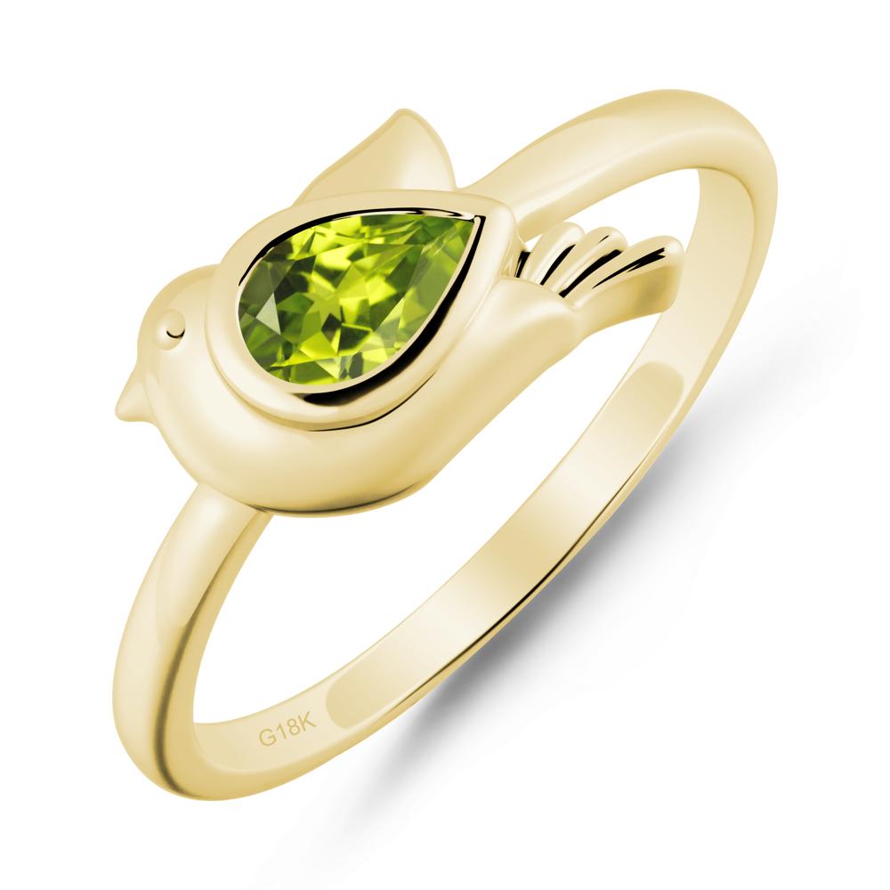 Peace Dove Peridot Ring - LUO Jewelry #metal_18k yellow gold