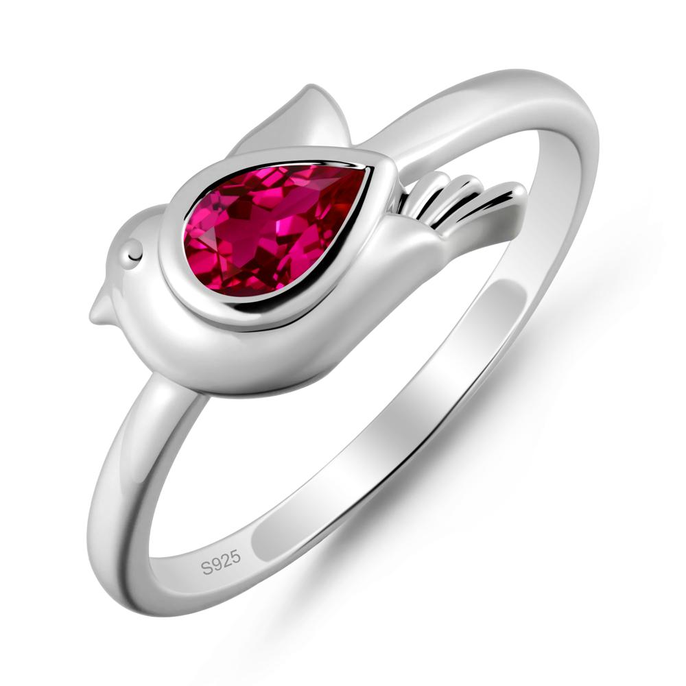 Peace Dove Ruby Ring - LUO Jewelry #metal_sterling silver