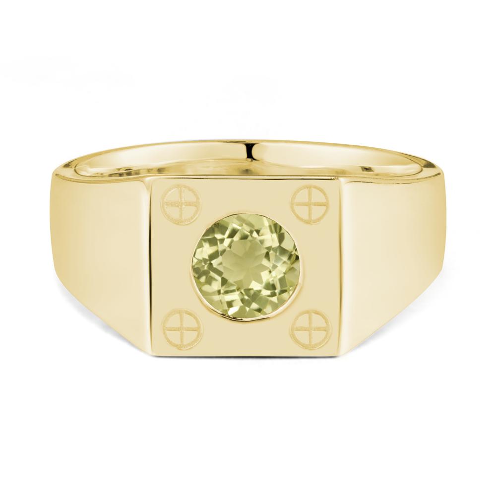 Geometric Wide Band Lemon Quartz Ring - LUO Jewelry #metal_18k yellow gold