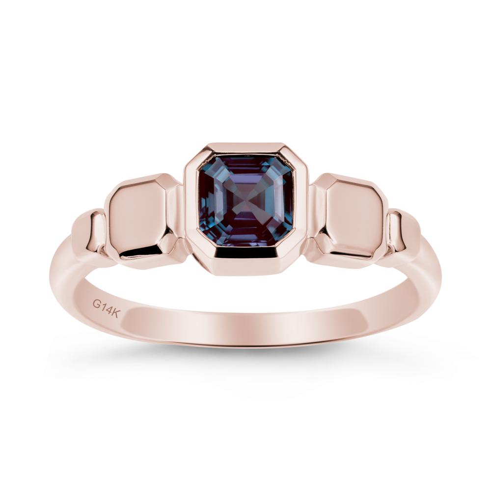 Geometric Ascher Alexandrite Ring - LUO Jewelry #metal_14k rose gold