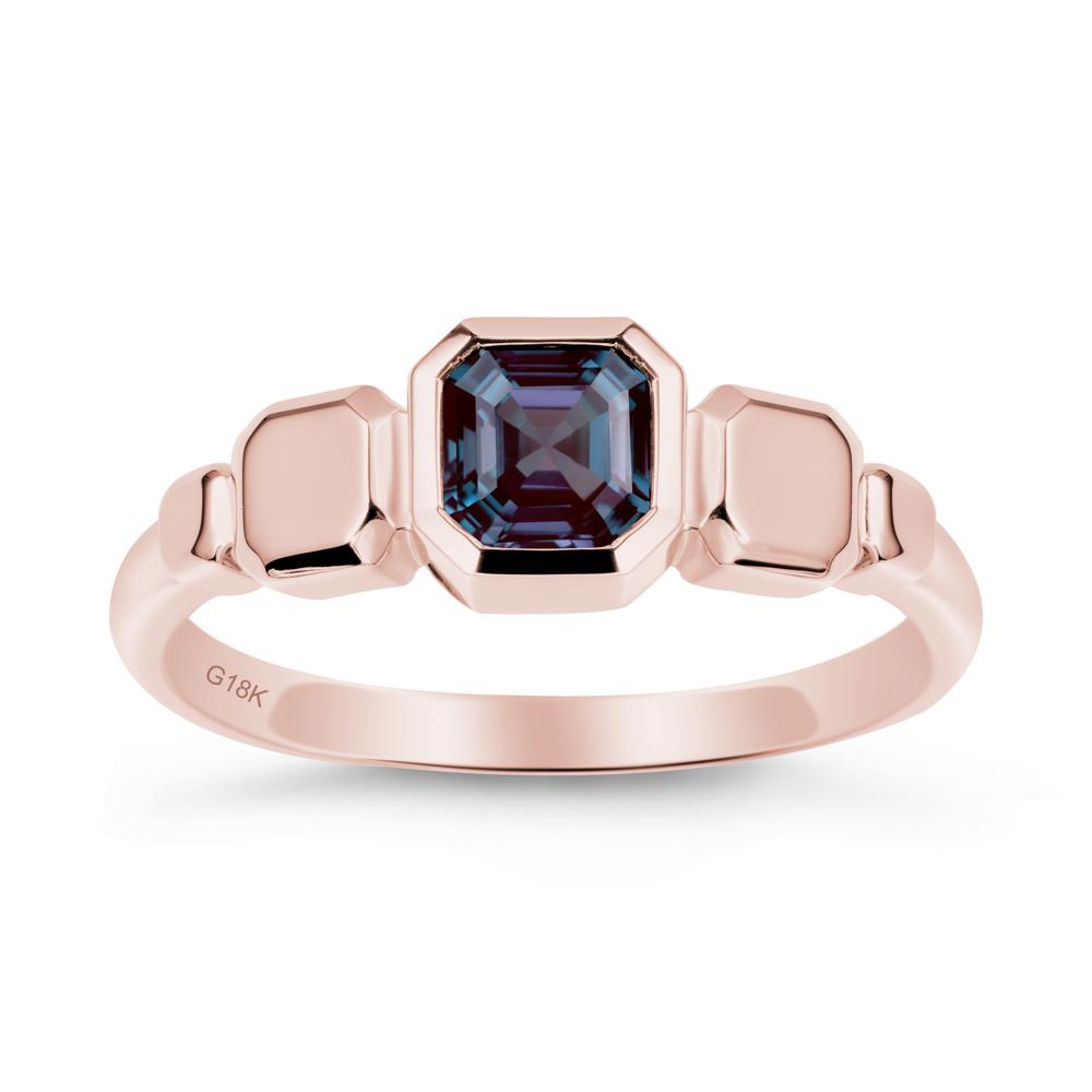 Geometric Ascher Alexandrite Ring - LUO Jewelry #metal_18k rose gold
