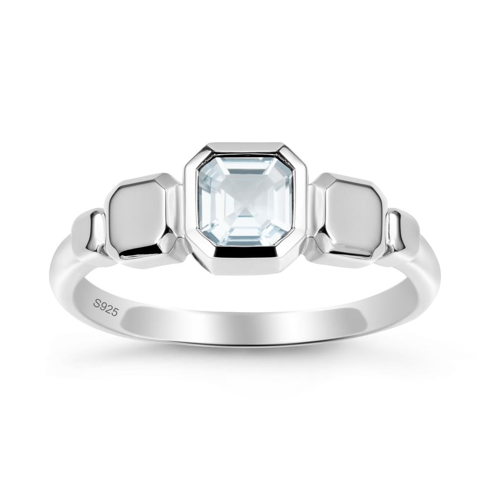 Geometric Ascher Aquamarine Ring - LUO Jewelry #metal_sterling silver