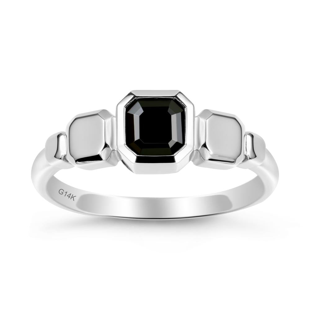 Unique Ascher Black Spinel Ring - LUO Jewelry #metal_14k white gold
