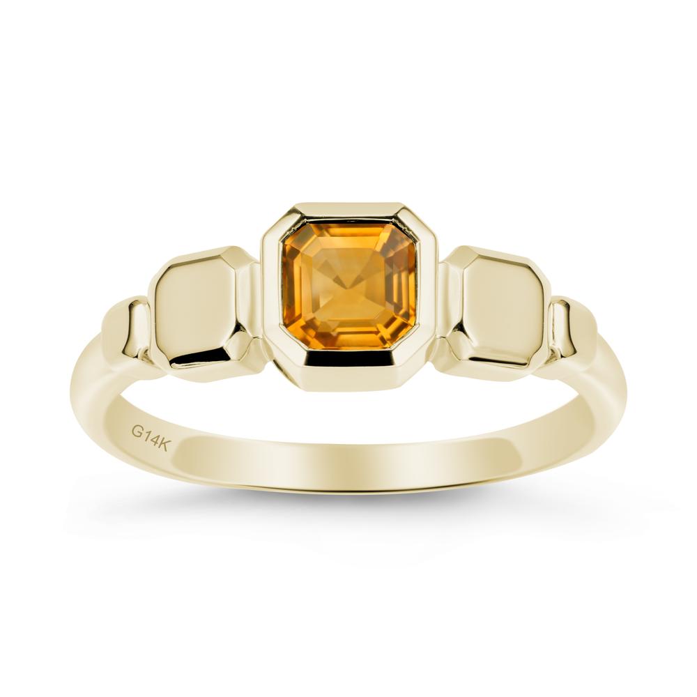 Geometric Ascher Citrine Ring - LUO Jewelry #metal_14k yellow gold