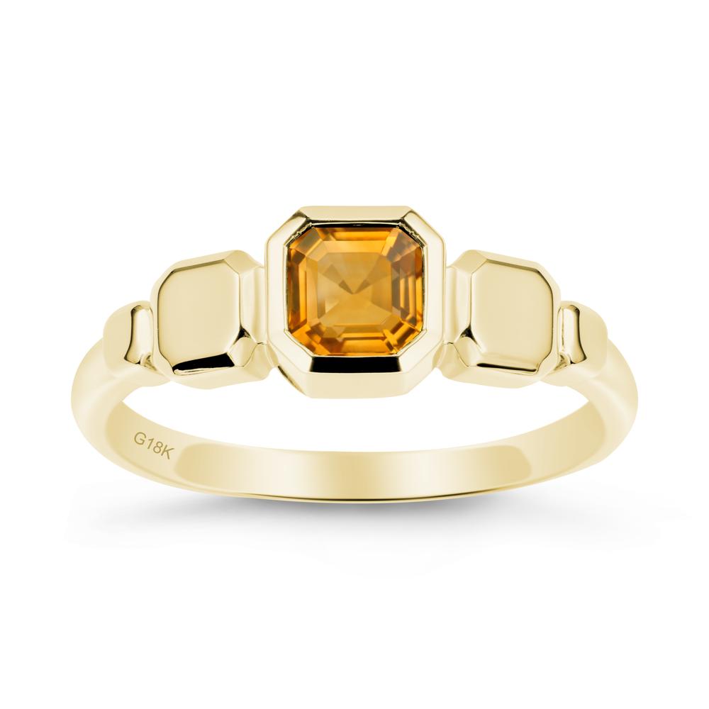 Geometric Ascher Citrine Ring - LUO Jewelry #metal_18k yellow gold