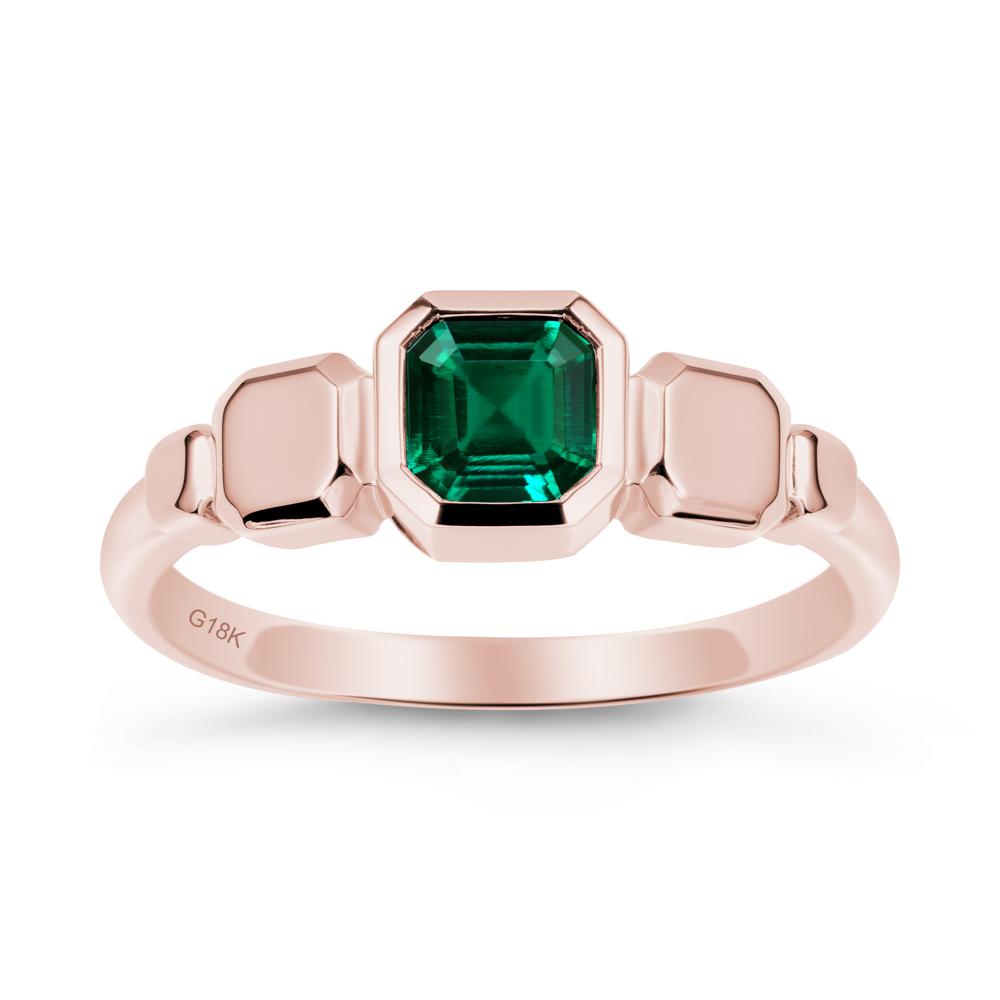 Unique Ascher Emerald Ring - LUO Jewelry #metal_18k rose gold