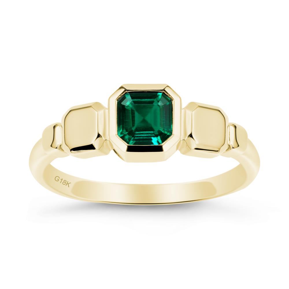 Unique Ascher Emerald Ring - LUO Jewelry #metal_18k yellow gold