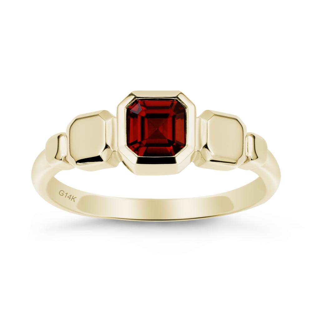 Geometric Ascher Garnet Ring - LUO Jewelry #metal_14k yellow gold