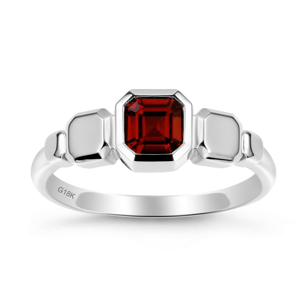 Geometric Ascher Garnet Ring - LUO Jewelry #metal_18k white gold