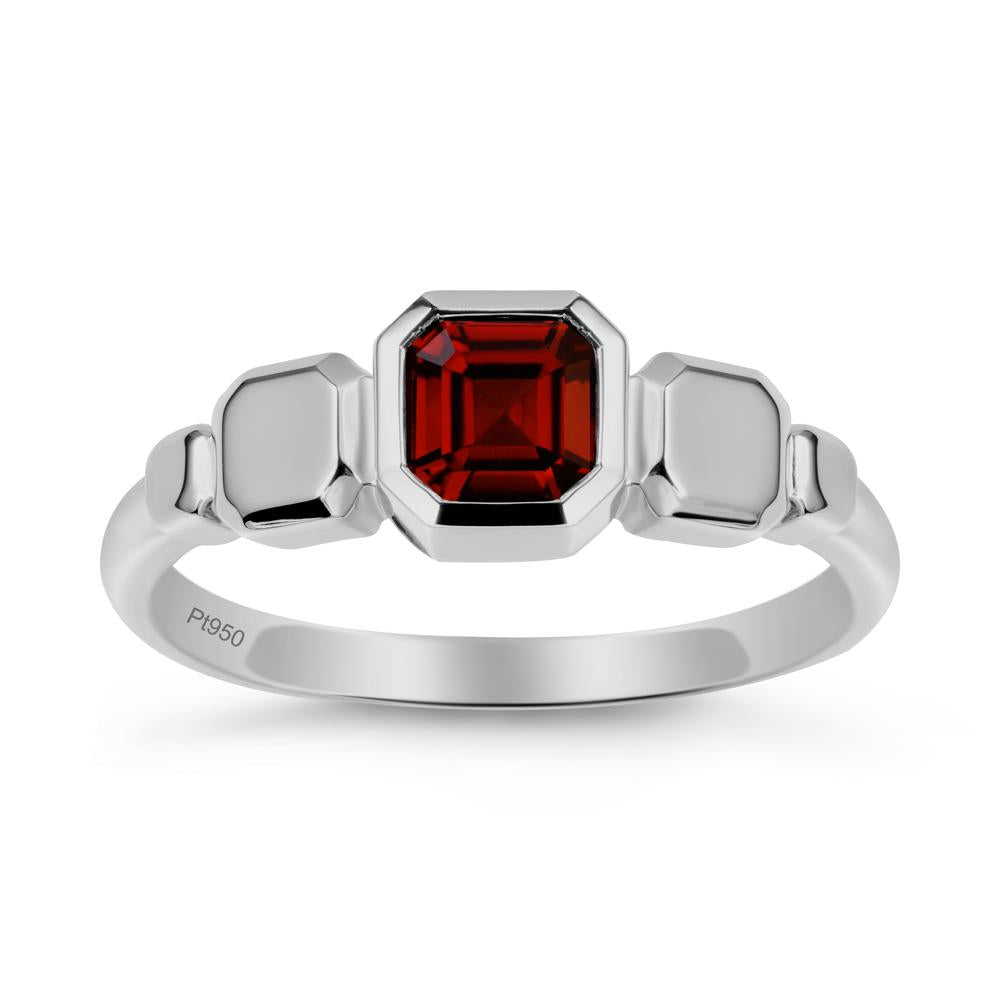 Geometric Ascher Garnet Ring - LUO Jewelry #metal_platinum