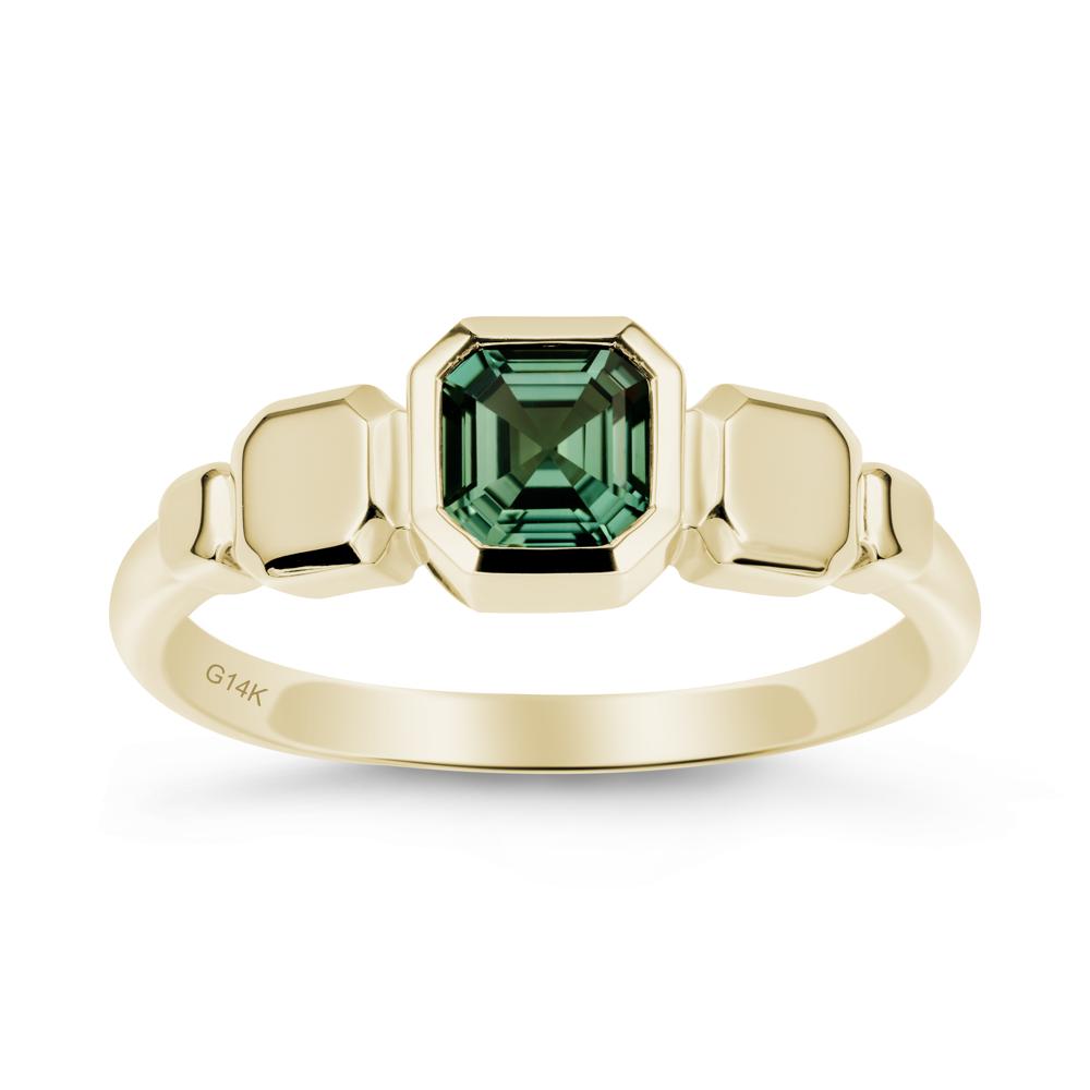 Geometric Ascher Green Sapphire Ring - LUO Jewelry #metal_14k yellow gold