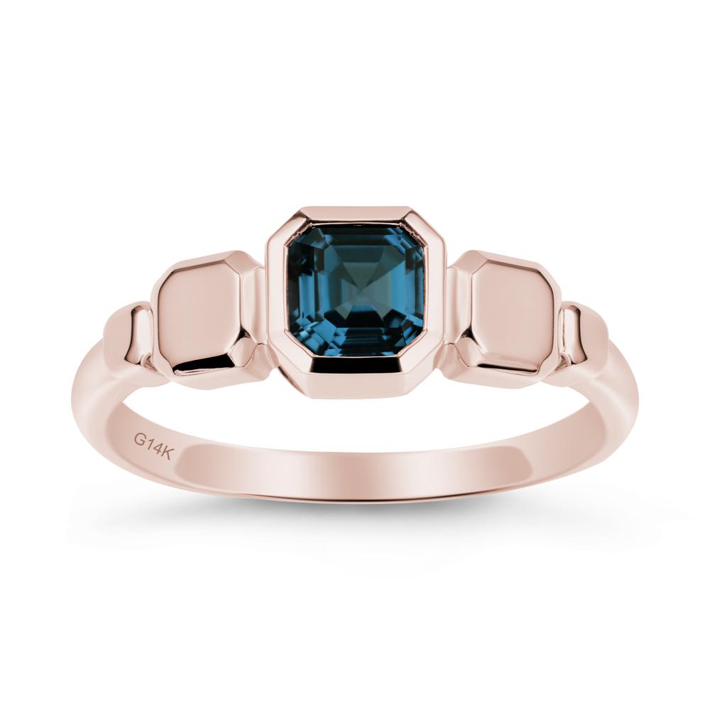 Unique Ascher London Blue Topaz Ring - LUO Jewelry #metal_14k rose gold