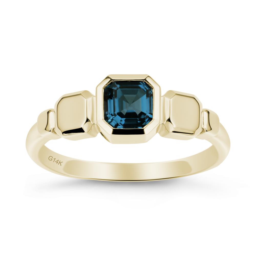 Unique Ascher London Blue Topaz Ring - LUO Jewelry #metal_14k yellow gold