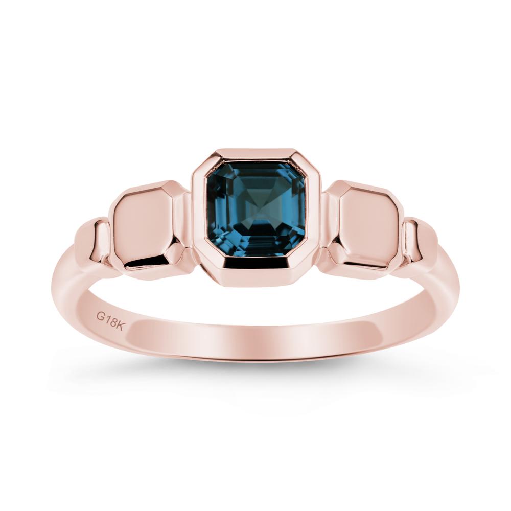 Unique Ascher London Blue Topaz Ring - LUO Jewelry #metal_18k rose gold