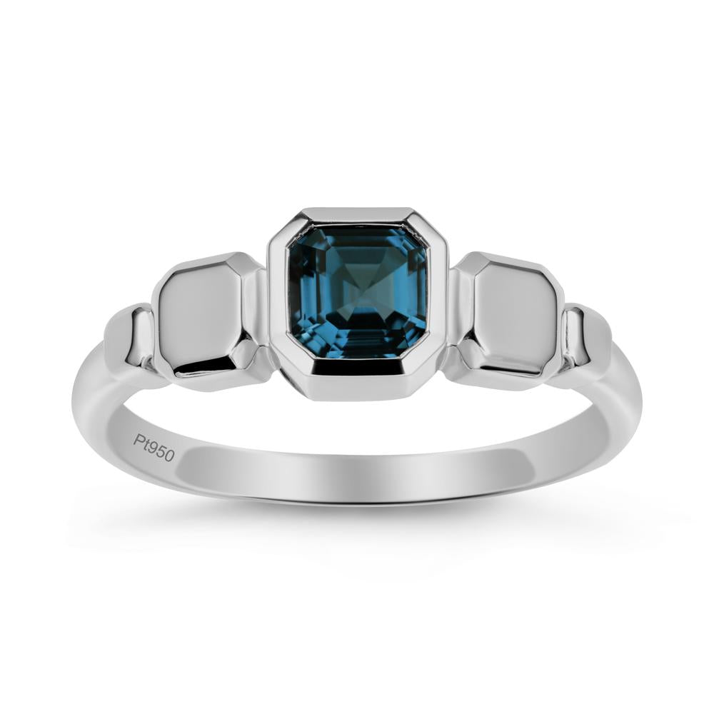 Unique Ascher London Blue Topaz Ring - LUO Jewelry #metal_platinum