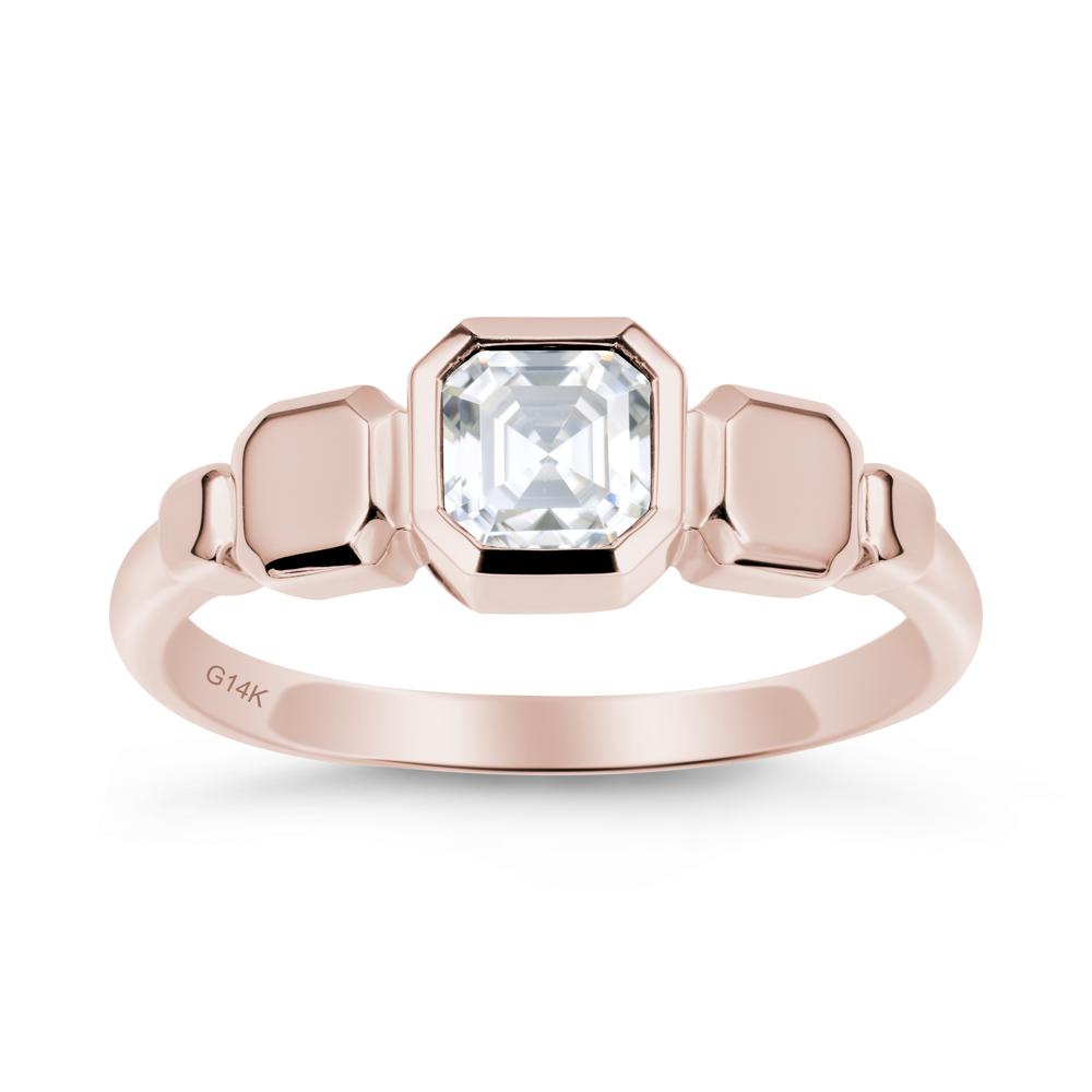 Geometric Ascher Moissanite Ring - LUO Jewelry #metal_14k rose gold