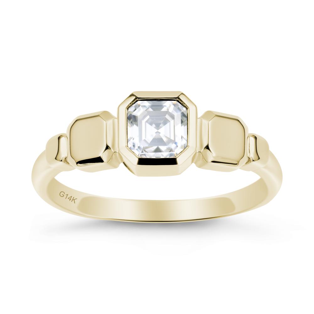 Geometric Ascher Moissanite Ring - LUO Jewelry #metal_14k yellow gold