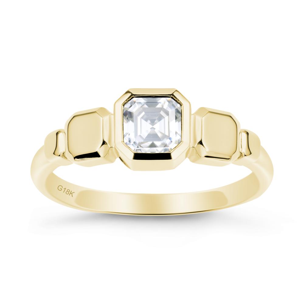 Geometric Ascher Moissanite Ring - LUO Jewelry #metal_18k yellow gold