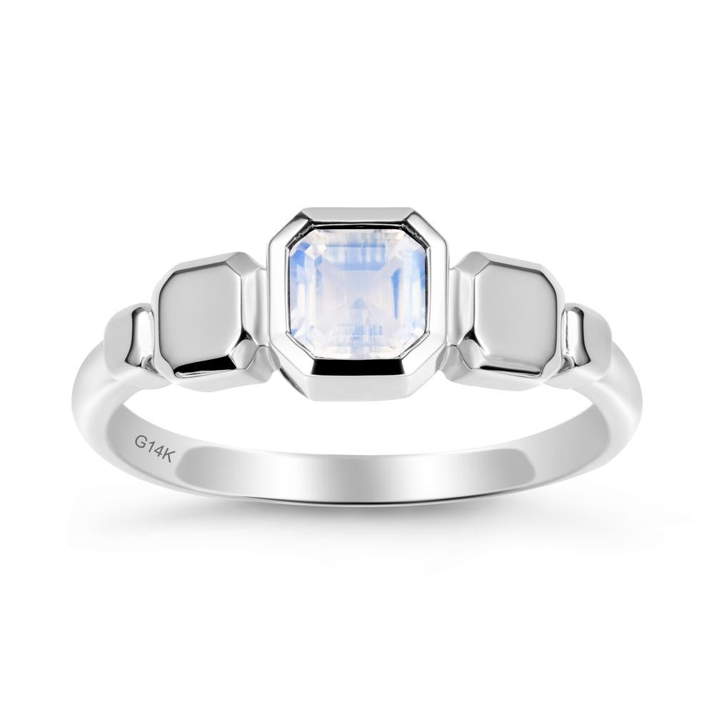 Unique Ascher Moonstone Ring - LUO Jewelry #metal_14k white gold