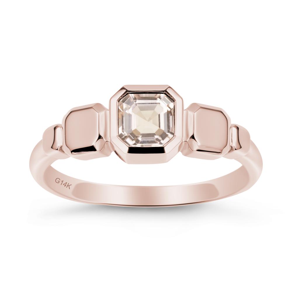 Geometric Ascher Morganite Ring - LUO Jewelry #metal_14k rose gold