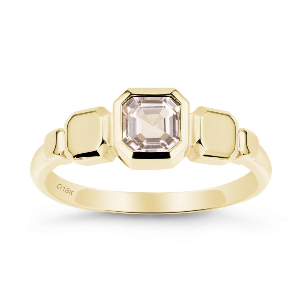 Geometric Ascher Morganite Ring - LUO Jewelry #metal_18k yellow gold