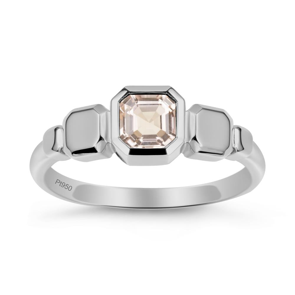 Geometric Ascher Morganite Ring - LUO Jewelry #metal_platinum
